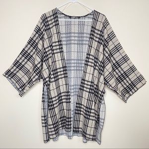 AUDREY 3+1 Plaid Checkered Kimono Cardigan